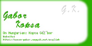 gabor kopsa business card